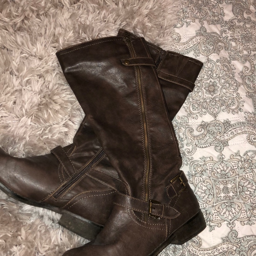 Brown riding boots